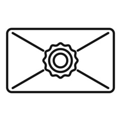 Sticker - Spam envelope icon outline vector. Mail letter