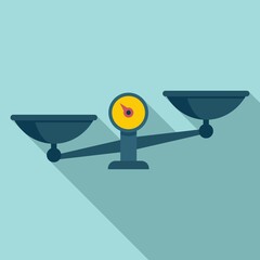 Poster - Scale comparison icon flat vector. Equal idea