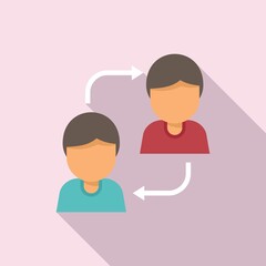 Poster - Worker comparison icon flat vector. Compare business