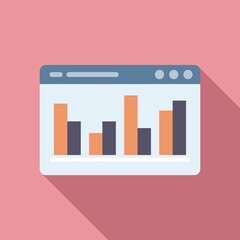 Poster - Business graph comparison icon flat vector. Scale compare