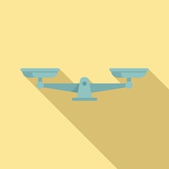 Poster - Metal scales icon flat vector. Balance weight