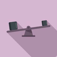 Poster - Compare object icon flat vector. Comparison scale