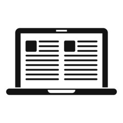Poster - Laptop doc comparison icon simple vector. Scale balance