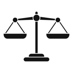 Poster - Scales icon simple vector. Comparison balance