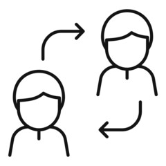 Sticker - Worker comparison icon outline vector. Compare business