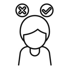 Poster - Manager comparison icon outline vector. Scale balance