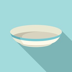 Canvas Print - Food plate icon flat vector. Lunch meal