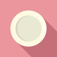 Poster - Cooking plate icon flat vector. Dish food