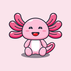 Wall Mural - Cute axolotl mascot cartoon vector illustration