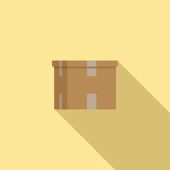 Poster - Courier box icon flat vector. Delivery package