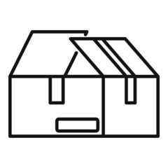 Poster - box cardboard icon outline vector. carton delivery