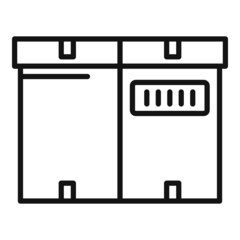 Poster - Package box icon outline vector. Delivery parcel