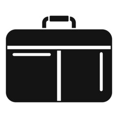 Poster - Closed laptop bag icon simple vector. Case backpack