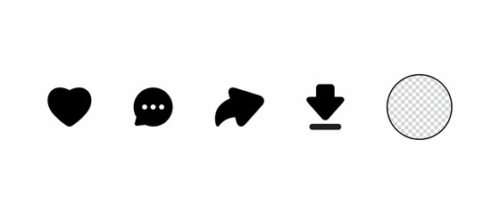 Poster - Like, Comment, Share, and Download. Icon Set Inspired by Snack Video App. Vector Illustration