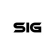 SIG letter logo design with white background in illustrator, vector logo modern alphabet font overlap style. calligraphy designs for logo, Poster, Invitation, etc.