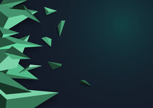Abstract Geometric Polygon Background. Futuristic Green Color Design. Vector Illustration.