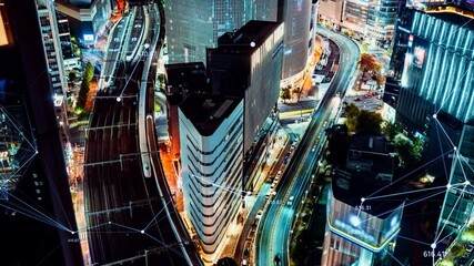 Poster - Smart city and communication network concept. Digital transformation.