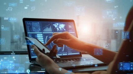 Aufkleber - Digital transformation concept. DX Business and technology.