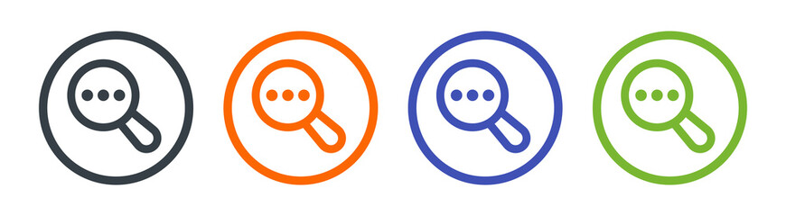 Poster - Searching data icon collection. Search magnifying glass icon.