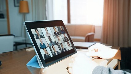 Poster - Video conference concept. Online meeting. Web conference. Telemeeting.