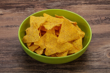 Mexican crunchy corn nachos triangle