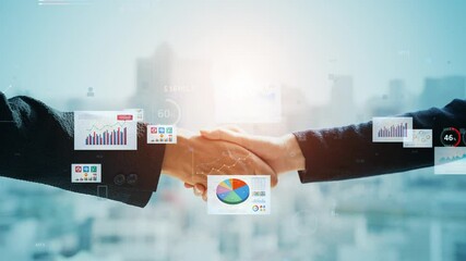 Poster - Business and technology concept. Electronic documents. Digital transformation.