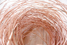 Copper Wire. Copper Wire Background. Blurred Face.