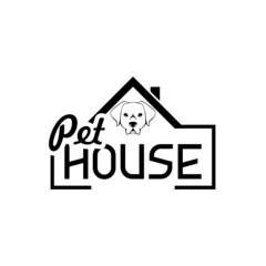 Canvas Print - Pet House logo or Pet shelter icon isolated on white background