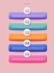Wall Mural - Set of infographics elements in 3d style. Can be used for info graphics, graphic or website layout vector, numbered banners, diagram, flyer, corporate report, marketing etc, web.