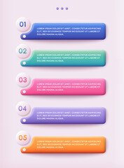 Wall Mural - Set of infographics elements in 3d style. Can be used for info graphics, graphic or website layout vector, numbered banners, diagram, flyer, corporate report, marketing etc, web.