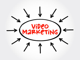 Poster - video marketing text with arrows, concept for presentations and reports