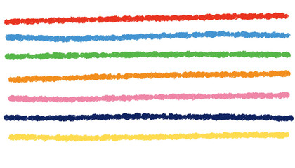 Wall Mural - Colorful lines drawn with crayons. Vector brush stroke illustration set.