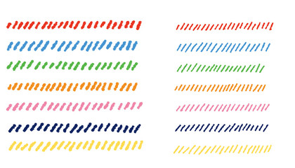 Wall Mural - colorful lines drawn with crayons. vector brush stroke illustration set.