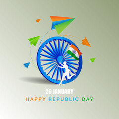 Wall Mural - vector illustration for Indian happy republic day