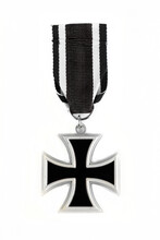 Old Medal Cross On A White Background.