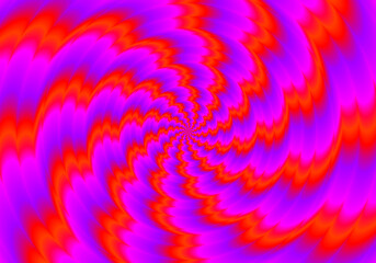 Wall Mural - red pulsing spirals. spin illusion.