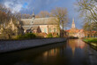 Churches in the historic city centre of Bruges in Belgium