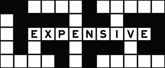 Poster - Alphabet letter in word expensive on crossword puzzle background