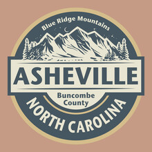Emblem With The Name Of Asheville, North Carolina