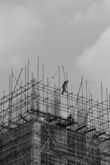 Wall Mural - Workers at work, at the construction site