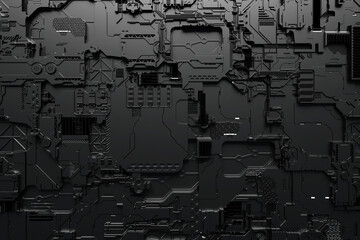 Fototapete - 3d illustration of a pattern in the form of a metal, technological plating of a spaceship or a robot. Abstract Graphics in the style of computer games.