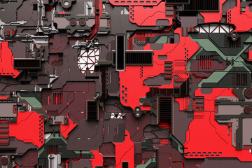 Fototapete - 3D illustration Abstract geometric tech pattern. Grunge textured wallpaper. Geometric repeating background for a boy, sports textiles, clothes, wrapping paper.
