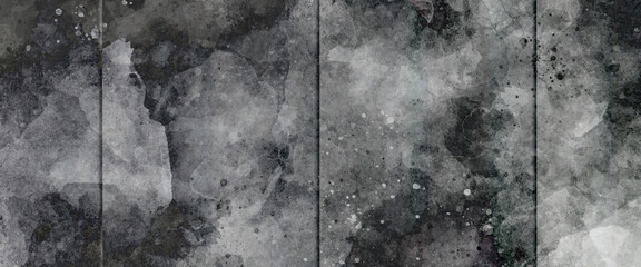 Wall Mural - grunge black and white paint splatter wood fence background, dark old wooden background