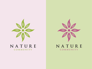 Sticker - Templates for Logo Design of Natural Leaf Vector