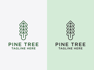 Sticker - Pine Tree Logo Icon Design Template Vector Illustration