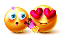 Emoji Couple Valentine Vector Concept Design 3d Inlove