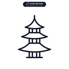 Pagoda Icon Symbol Template For Graphic And Web Design Collection Logo Vector Illustration
