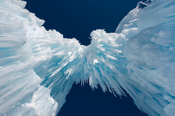 icicles on a blue background