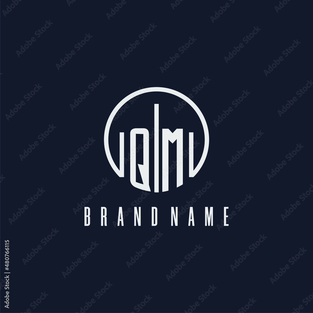 QM initial monogram logo with circle style dsign Stock Vector | Adobe Stock