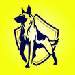 dog trainer logo, k9 police dog, k9 german shepherd mascot logo vector golden retriever rottweiler cane corso doberman border collie beagle 